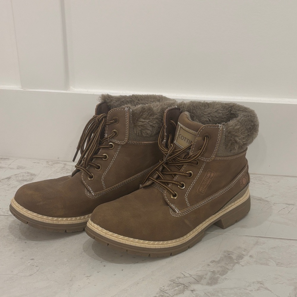 Women's Brown Fur-Lined Winter Boots